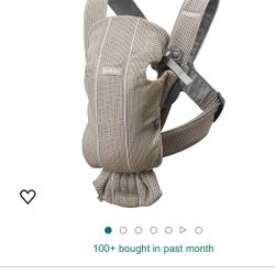 New In Box BabyBjörn Baby Carrier Mini, 3D mesh, Gray Beige