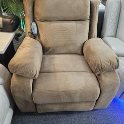 Brand New Brown Linen Power Lifting  Recliner With Massage, Heat, And Remote
