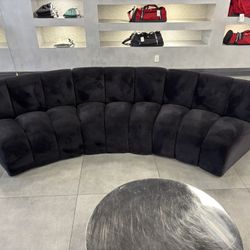 2 Piece Black Sectional Sofa