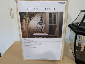 allen + roth Brayden 21-in Matte Black Outdoor Post Light