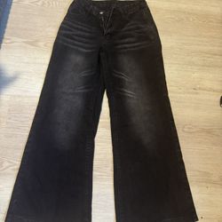 Black Wide Leg Denim Jeans