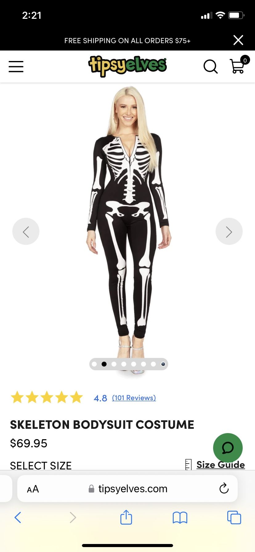Skeleton Bodysuit Costume - XS Women’s NWT