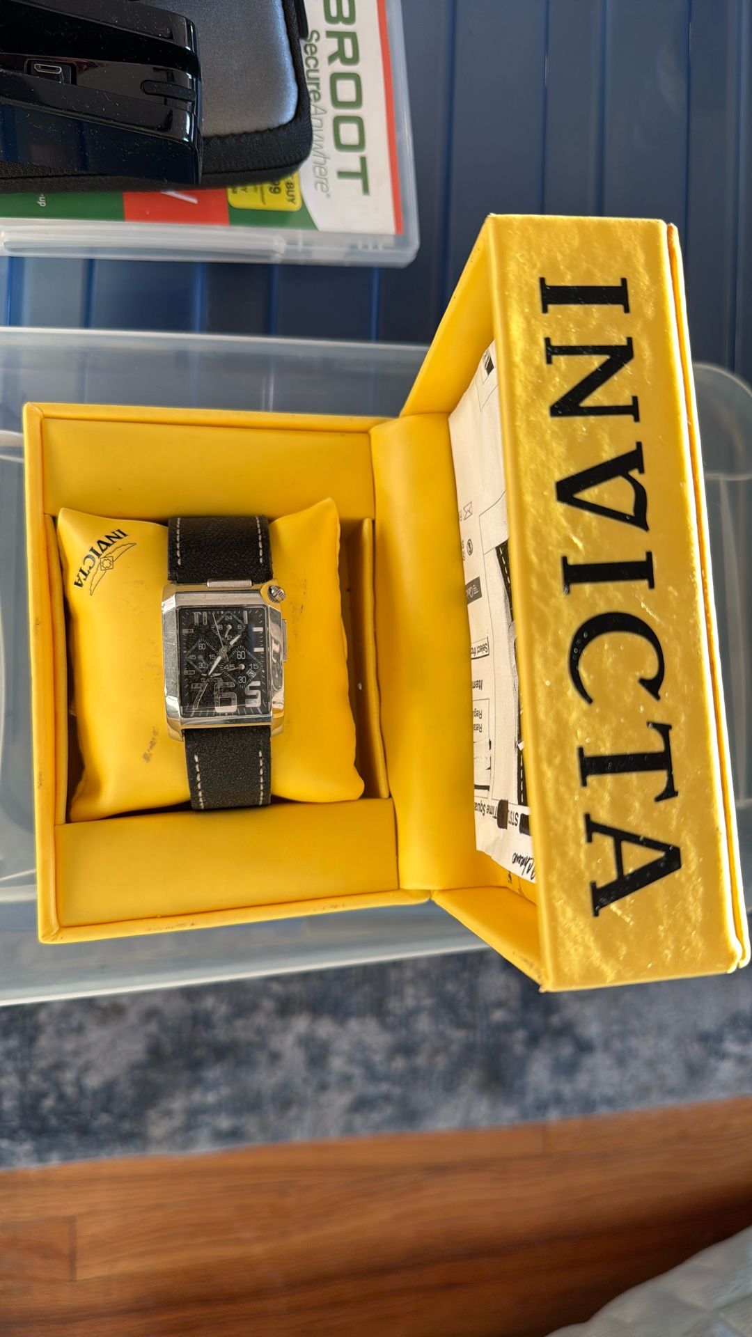 Invicta Start Time Square Leather Strap