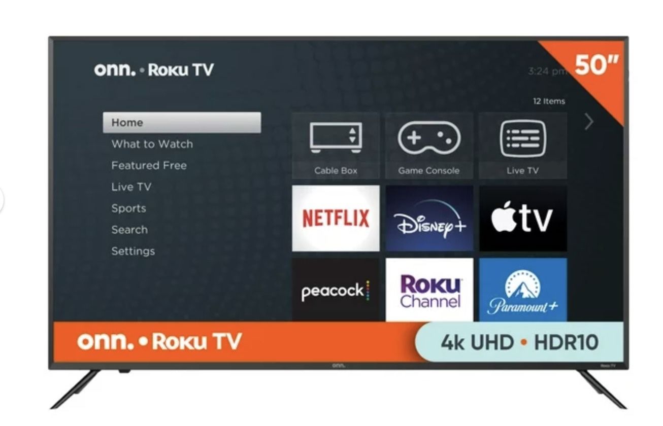 onn. 50” Class 4K UHD (2160P) LED Roku Smart TV HDR