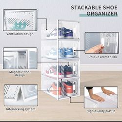 Hrrsaki 8 pack shoe storage boxes