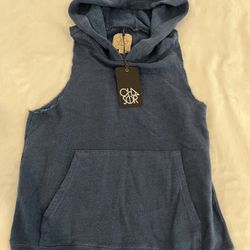 Chaser blue sleeveless sweatshirt top Size S