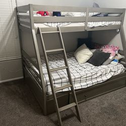 Twin over Full Bunk Bed with 1 Large Storage Drawer
