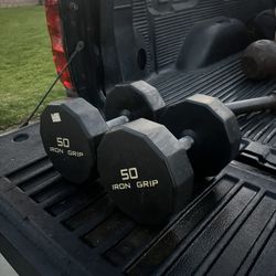 50lbs rubber coated dumbbell set
