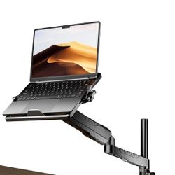Klearlook 2in1 Laptop Stand - Full Motion Monitor Mount with Adjustable Tray & Extension Arm