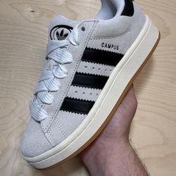 Adidas Campus Grey/white With Black Brand New Size 5Womens