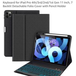 Keyboard Case for iPad Air 11" M4 2026/ M3 2025/ M2 2024, Air 5th/4th Generation 10.9", Case with Keyboard for iPad Pro 4th/3rd/2nd/1st Gen 11 Inch, 7