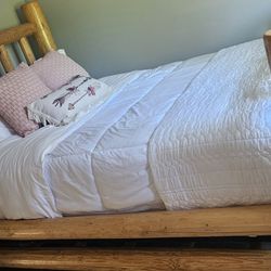 Queen Size Log Bed And Tall Chest 
