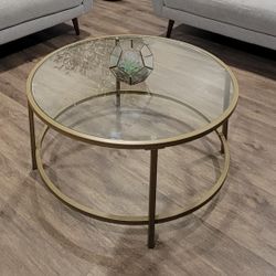 36" Round Coffee Table - Bronze Gold