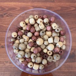 Assorted Wooden Crafting Beads