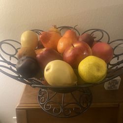 Lovely Large Bowl & Artificial Fruit 