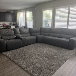 Grey Sectional Reclining Couch (from Costco) and shag rug