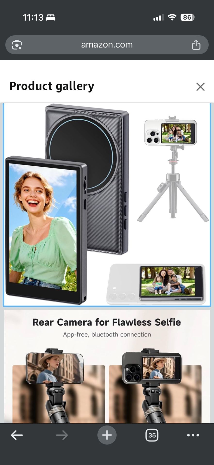 Brand new Phone Vlog Selfie Monitor Screen, Magnetic Wireless Rear Back Camera Monitor Screen with 164FT Range, Built-in Speaker for YouTube TikTok Li