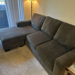 Gray Taren II Modern 90” Sectional Sofa with Reversible Chaise by Living Spaces