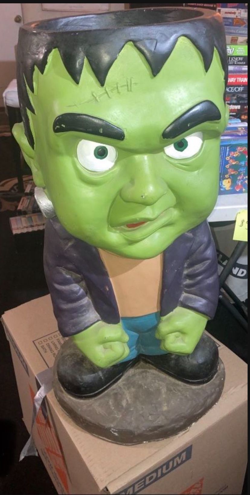 Halloween Candy Holder, Frankenstein Statue $50