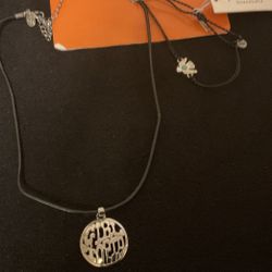 18” String Necklace With SilverTone Pendant ,by GS And String Bracelet With Dove Charm,by Puravida