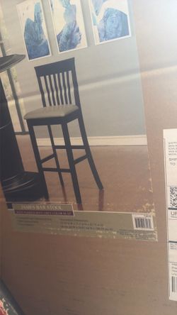 Barstool chair with padded dove grey color seat Barstool with padded dove grey color seat