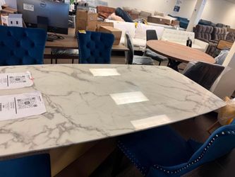 Modern Rectangle Sintered Stone Dining Table Seats 6