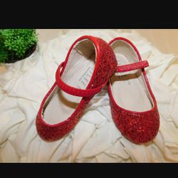 Kailee P Baby Girls 5 Red Rock Glitter Sparkle Mary Jane Ballet Flats 

