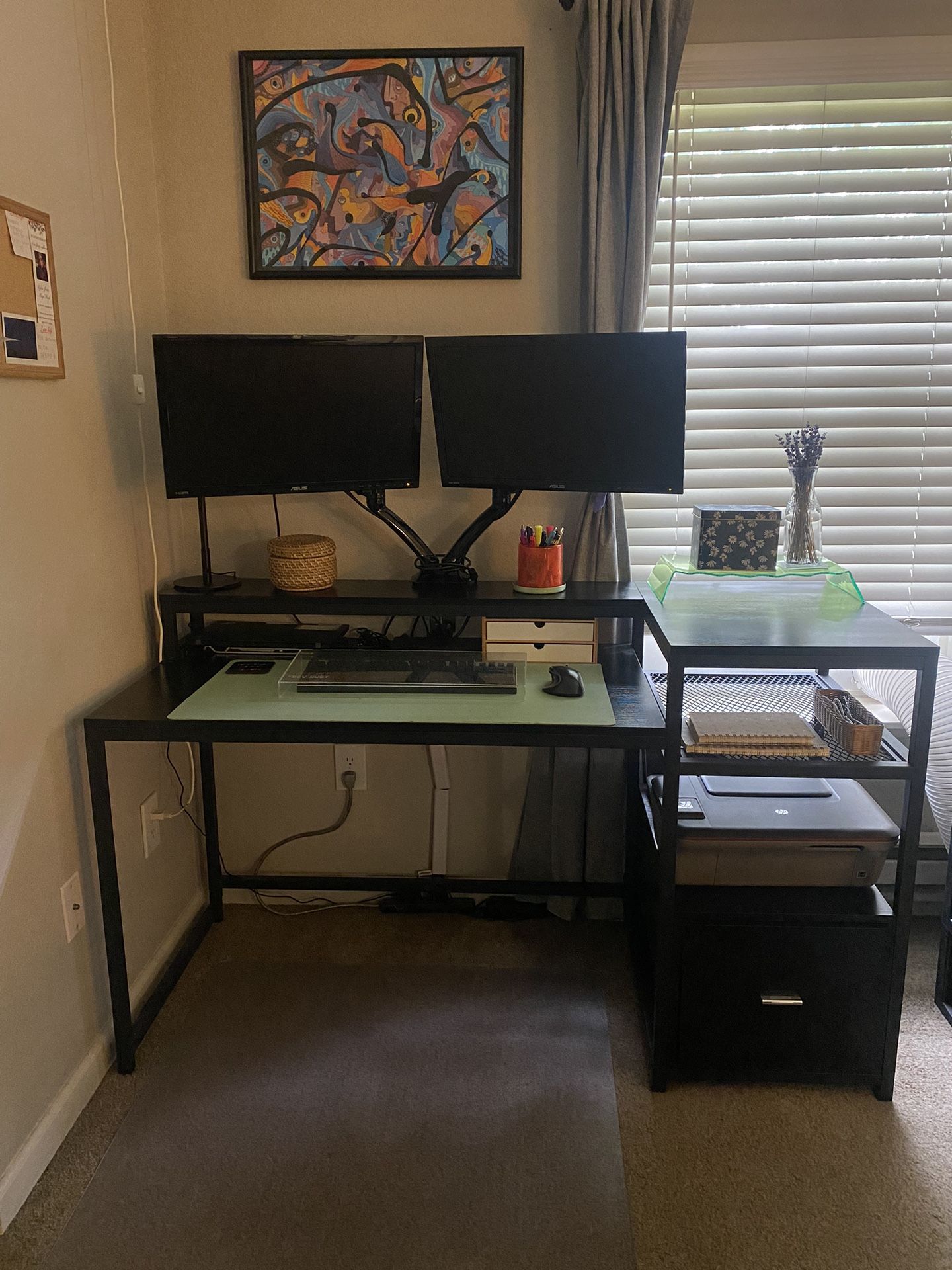 Computer Desk w/ Hutch, Shelves and File Drawer