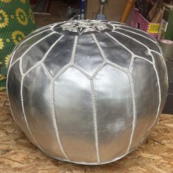 Moroccan Silver Pouf