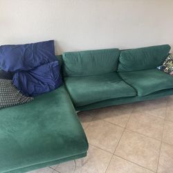Wayfair Jasper Green Couch 118.89 Wide