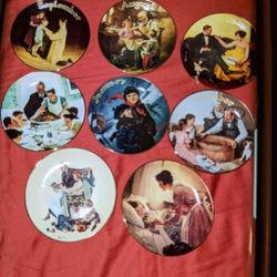 8 Norman Rockwell Plates 