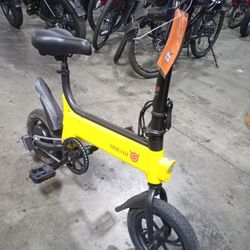 New Lynx Plus Folding Electric Bike With Seat. Canary Yellow Edition