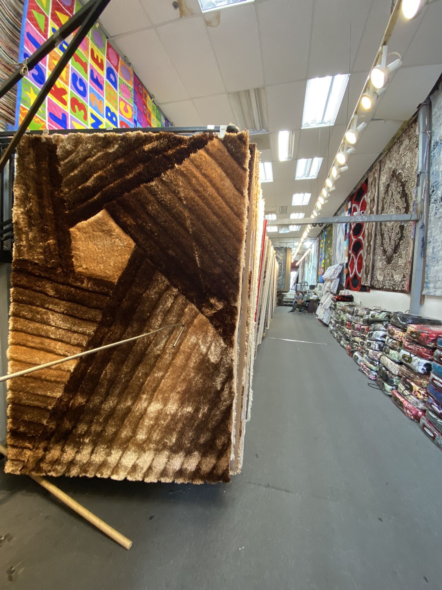 5x7 Area Rugs Carpet Rugs Shaggy Super Shaggy Modern Design Colors Brown Beige