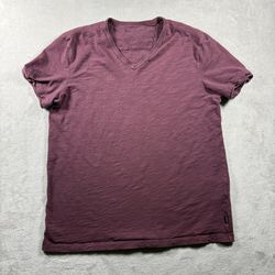John Varvatos Men's S Red Burgundy Short Sleeve V-Neck Cotton T-Shirt #4A