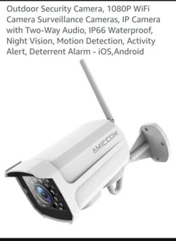 Amiccom Set Of 4 Outdoor Security IP Cameras Two -Way Audio  IP66 Waterproof Night Vision Motion Détection Activity Alert. Like New