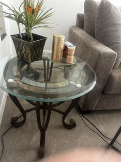 Heavy Glass And Iron Tables