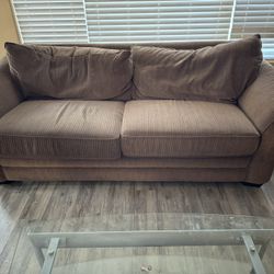 Sofa, chair, and storage ottoman 