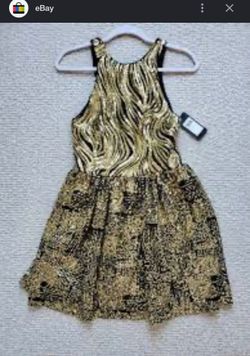 Guess Sadie Gold Sequins Dress XS