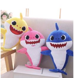 3 x Baby Shark Plush Singing LED Light Plush Toys Music Doll English Song Toy Gift