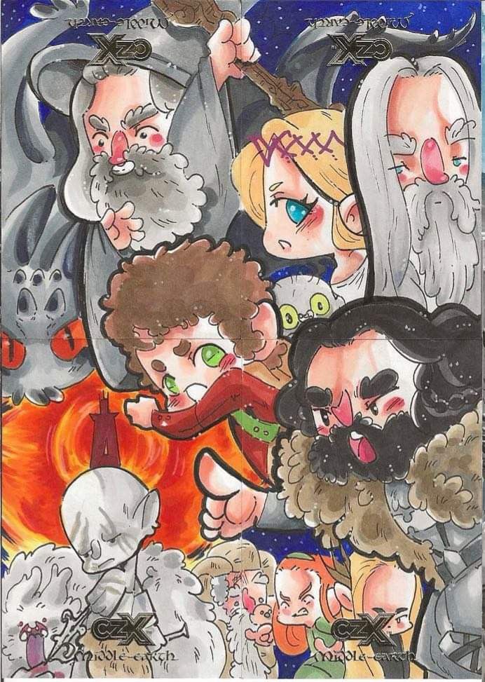 Czx Cryptozoic Middle Earth Sketch Lucy Fidelis 4 Card Puzzle Artist Proof