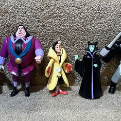 Disney lot of 5 Villians PVC Figures maleficent Cuella Captain Hook