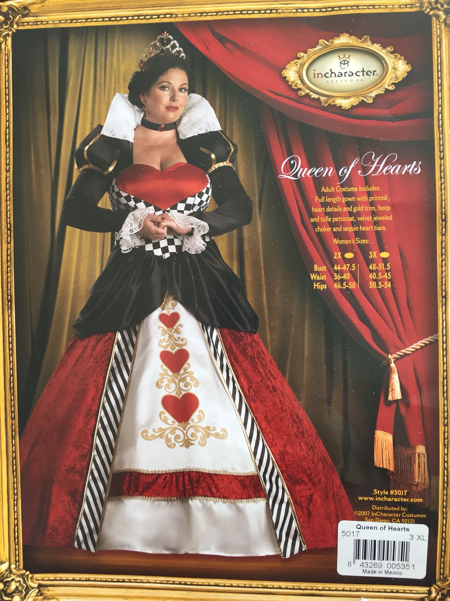 Queen Of Hearts Halloween Costume Size 3XL