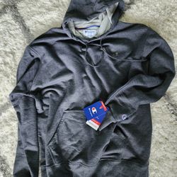 Mens BRAND NEW Champion XL Hooded Charcoal Gray Sweatshirt 