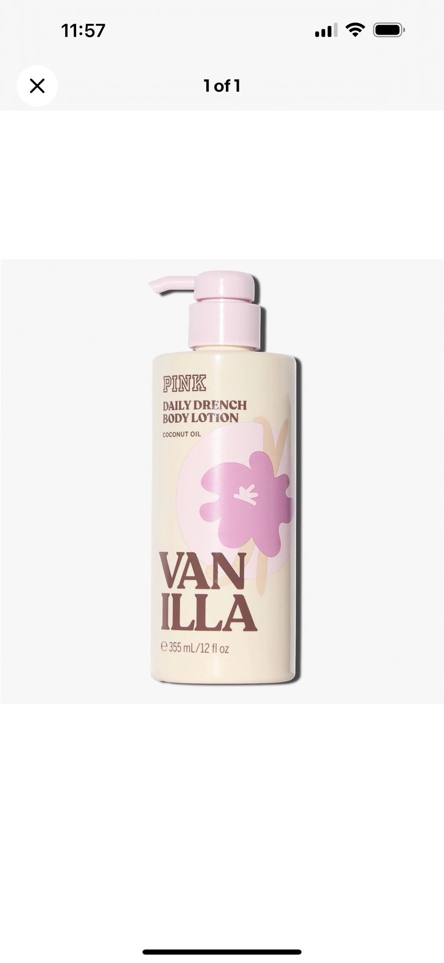 VICTORIA'S SECRET PINK VANILLA DAILY DRENCH BODY LOTION w/ COCONUT OIL 12 oz NEW