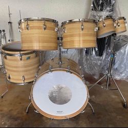 Vintage Ludwig Butcher Block Drum Set Kit 70’s Drums Drumset