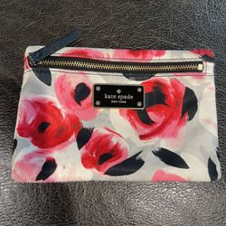 Kate Spade Rose Floral, Zip Pouch, Wallet, Bag