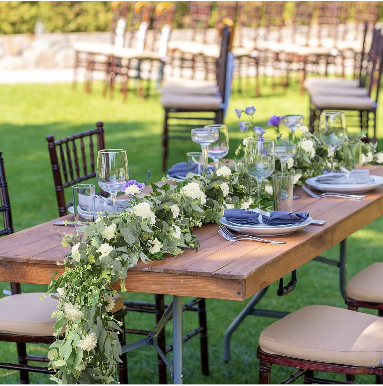 Giegxin 2 Pcs 6 ft White Chrysanthemum Artificial Flower Garland for Wedding Table Centerpieces Summer Greenery Olive Leaf Decor Floral Eucalyptus Gar