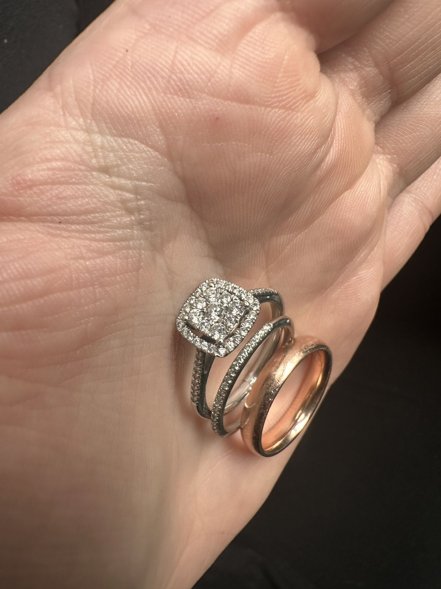 Men’s And Women’s Wedding Band And Engagement Ring 