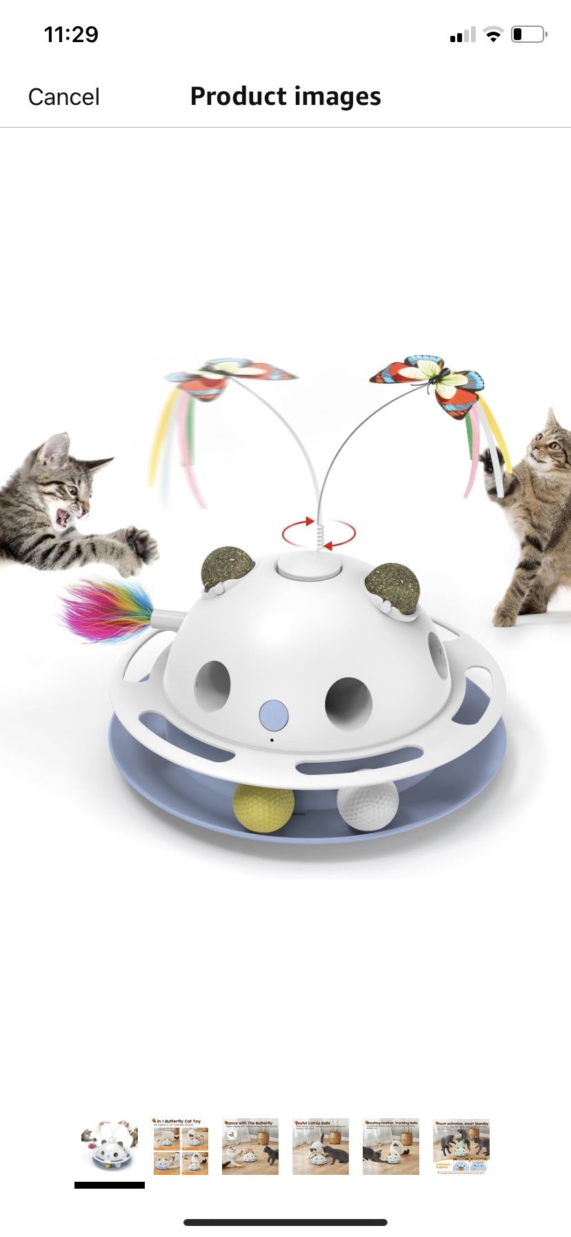 Potaroma 4in1 Cat Toys, Catnip Balls, Shooting Feather, Butterfly, Automatic Interactive Kitten Toy