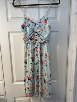 Blue Dress With Flowers